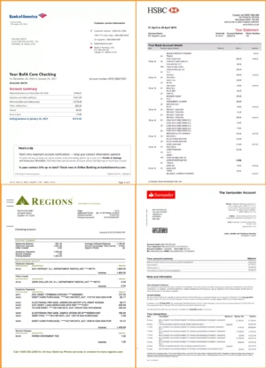 Editable printable Bank statement template psd download
