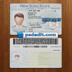 Editable New York drivers license template psd download