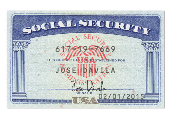Editable printable SSN card Template psd