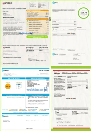 Editable printable utility bill template proof of address template psd pdf download